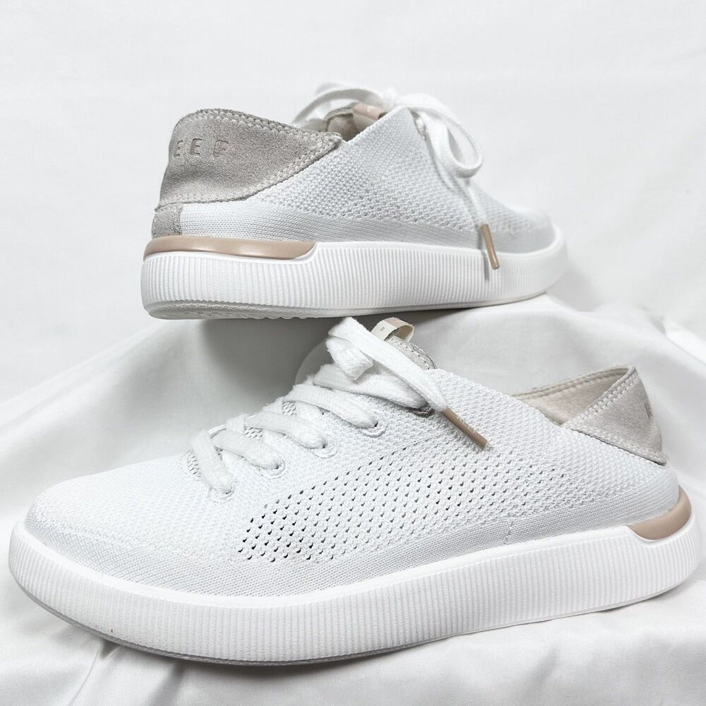 REEF Shoes Neptune White Sneakers Mesh Suede Breathable Comfort J-25 Women 7.5